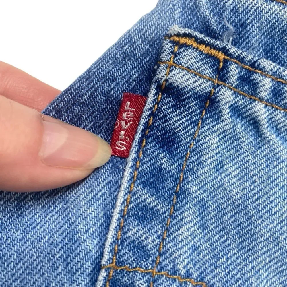 Vintage Levi’s 550 Cut-Offs Denim Shorts Frayed Hem Distressed Blue Sz 10
